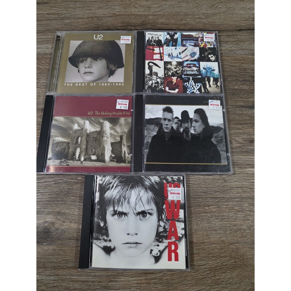U2 CD Lot Of 5- War, Unfortunately Fire, Best Of, Achtung Baby, Joshua Tree